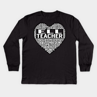 ELL Teacher Heart Kids Long Sleeve T-Shirt